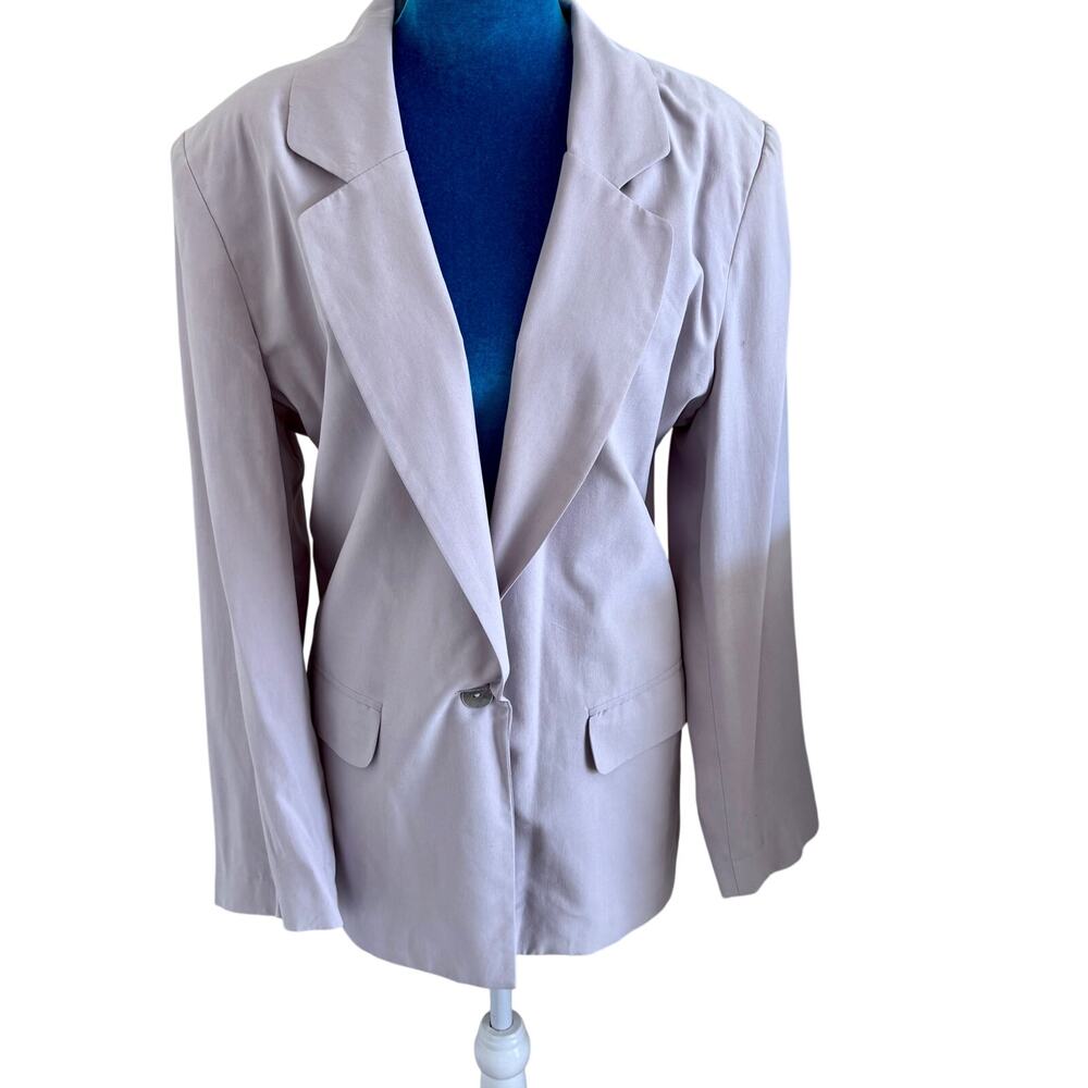Vintage 80s Saks 5th Avenue 100% Silk Lavender Purple Blazer Jacket Lightweight